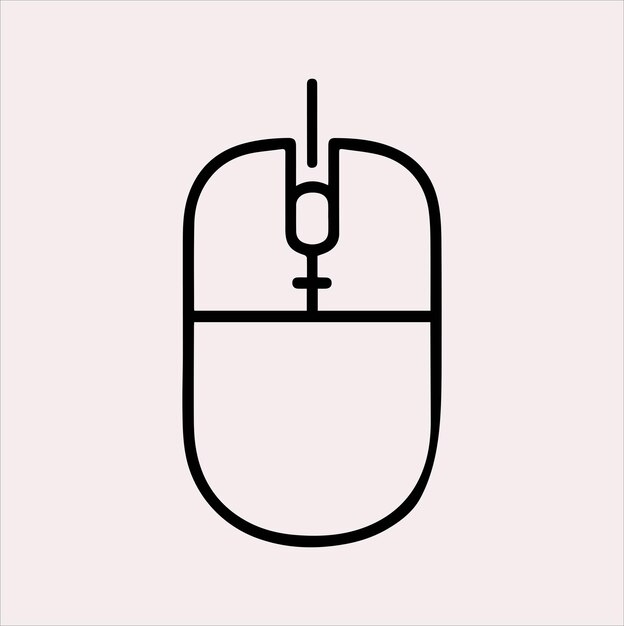 wireless mouse line Vector silhouette illustration icon on a white background
