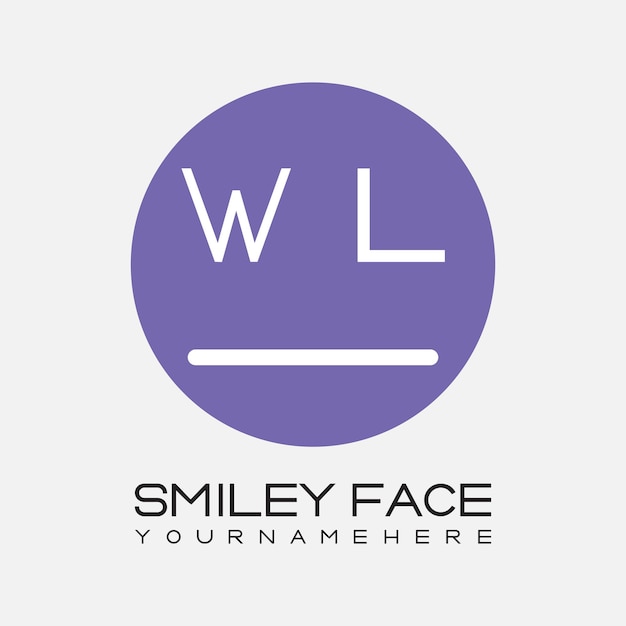 WL initial monogram for Smiley face logo with circle style design
