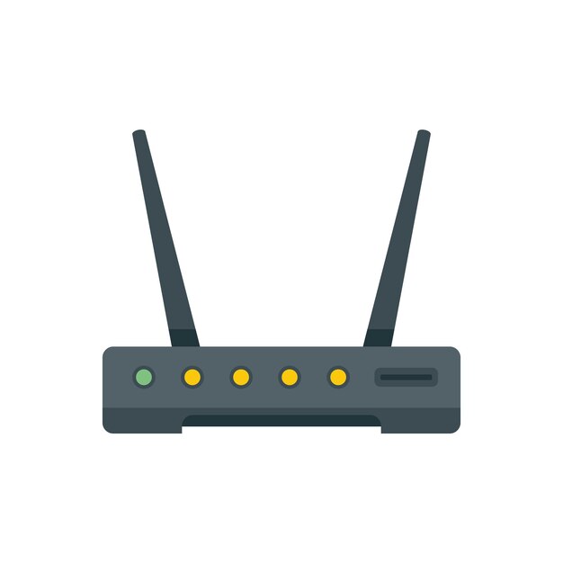 Wlan modem icon flat vector Wifi internet Network wireless isolated