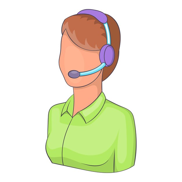 Woman operator icon Isometric illustration of woman operator vector icon for web