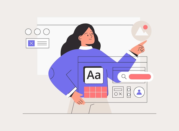 Woman working on web and application development on computers