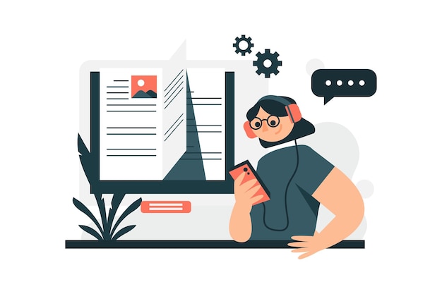 Women learn Elearning with digital books from the app