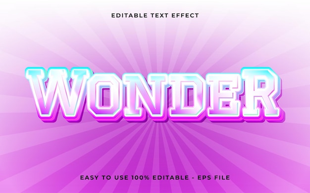 wonder 3d style editable text effect template