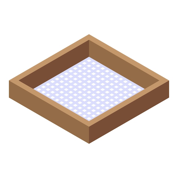 wood frame sieve icon isometric of wood frame sieve vector icon for web design isolated on white background