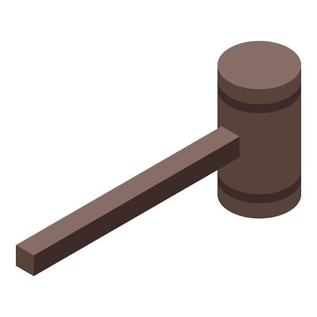 wood hammer icon isometric of wood hammer vector icon for web design isolated on white background