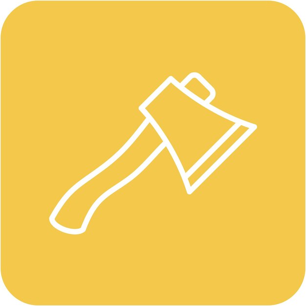 Wooden Hatchet Vector Illustration Style