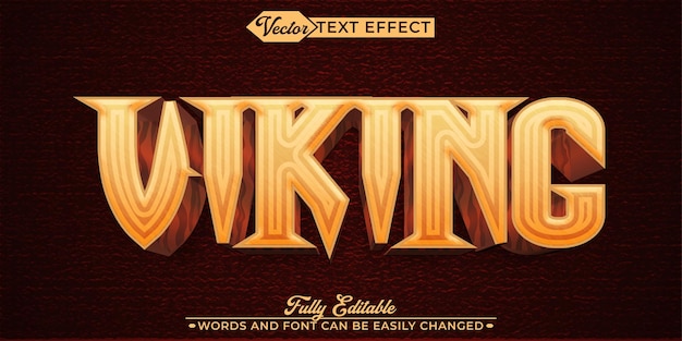 Wooden Viking Vector Editable Text Effect Template