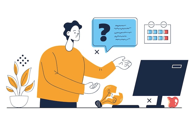 Work professional problems burnout concept flat graphic design illustration