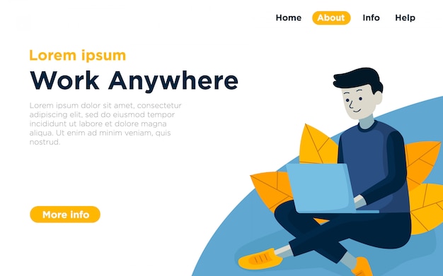 work space landing page illustration background