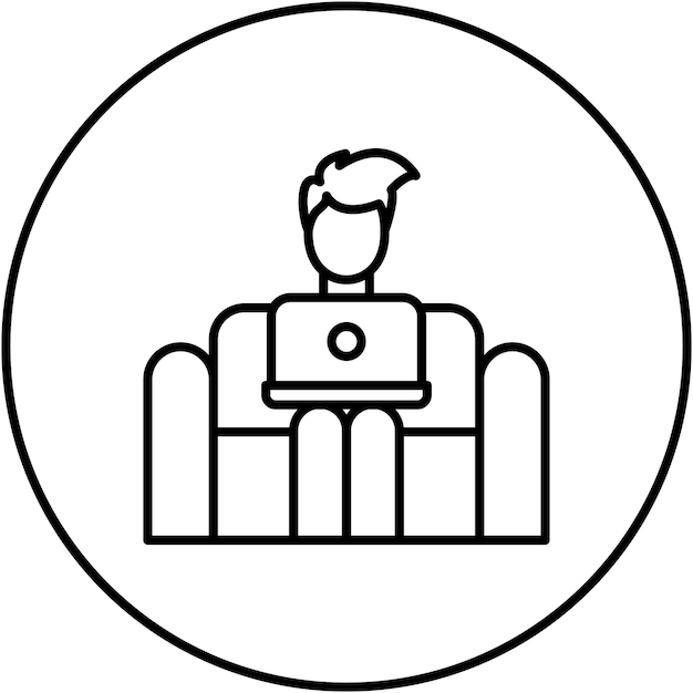 Working on Couch icon vector image Can be used for Work from Home