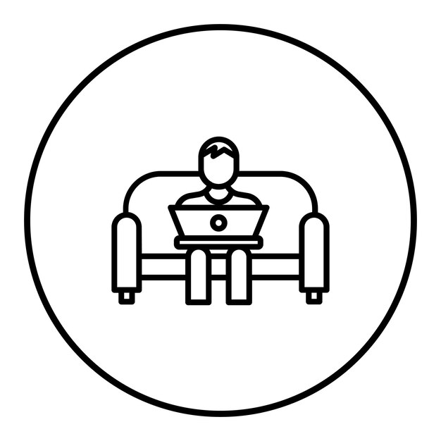 working on couch vector icon can be used for work from home iconset