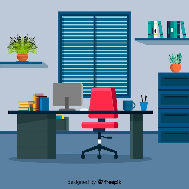 Workspace concept in flat style