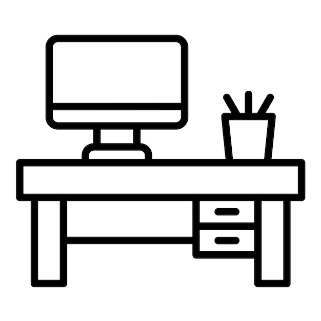 Workstation Vector Illustration Style