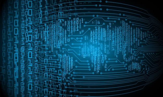 world binary circuit board future technology, blue hud cyber security concept background