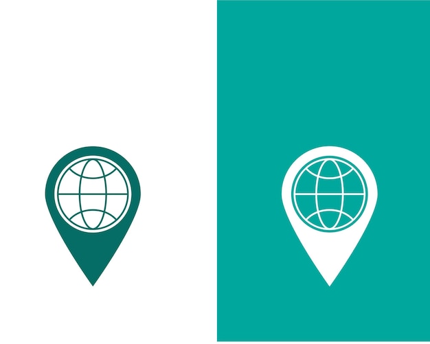World icon flat style logo template
