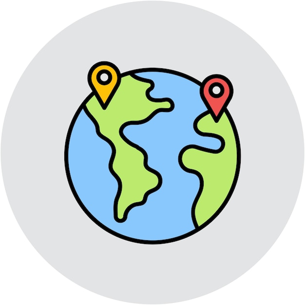Worldwide Location Vector Illustration Style