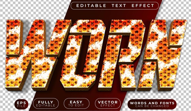 worn fully editable vector text file