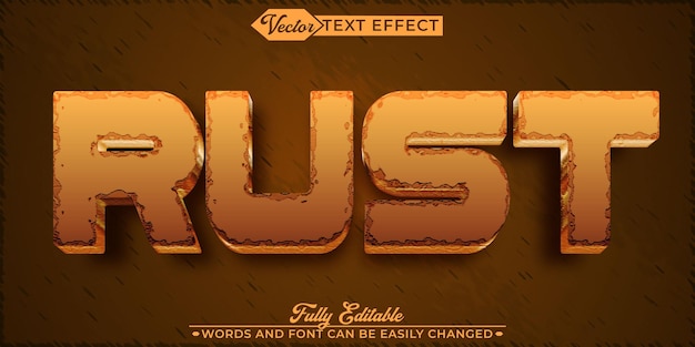 worn rusty bronze vector fully editable smart object text effect