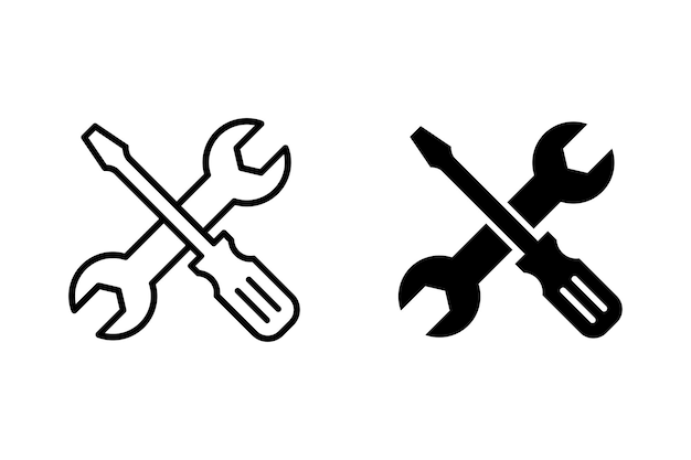 Wrench and screwdriver icon or Services and Repair icon vector for web site Computer and mobile app