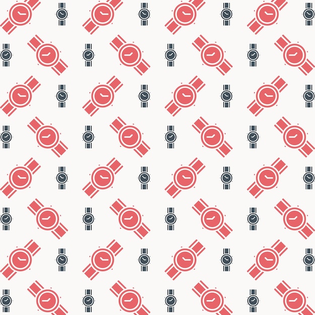 Wristwatch brilliant trendy colored repeating pattern vector illustration cool design