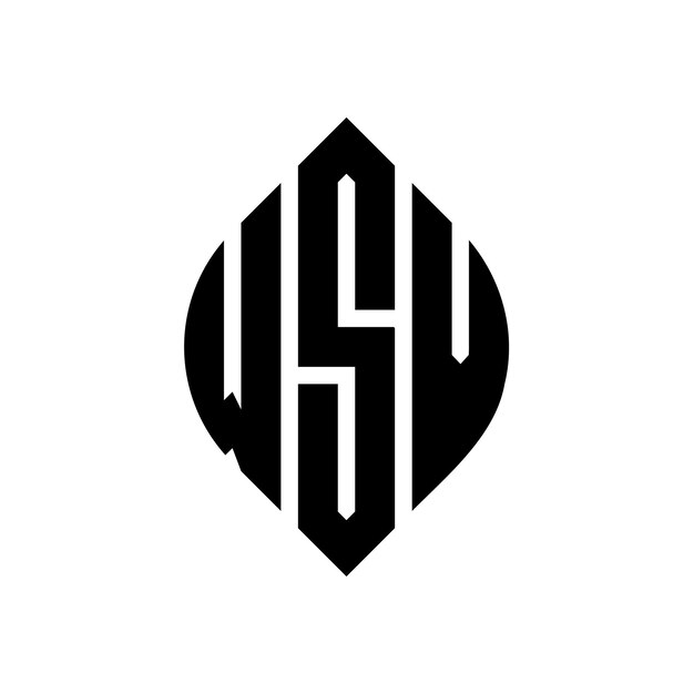 WSV circle letter logo design with circle and ellipse shape WSV ellipse letters with typographic style The three initials form a circle logo WSV Circle Emblem Abstract Monogram Letter Mark Vector