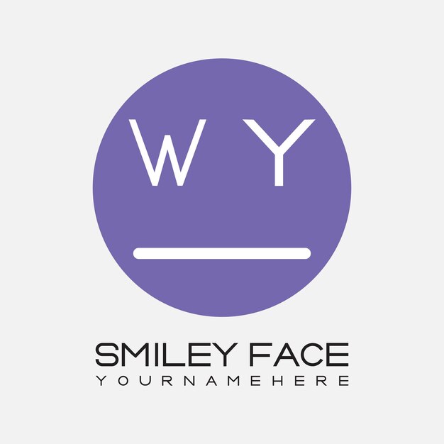 WY initial monogram for Smiley face logo with circle style design