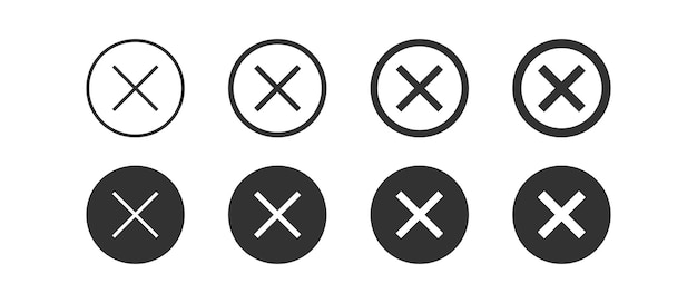 x icon cancel signs close symbol wrong symbols cross icons black color vector isolated sign