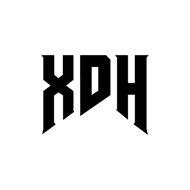 XDH letter logo design for technology company XDH logo design black and white color combination XDH logo XDH vector XDH design XDH icon XDH alphabet XDH typography logo design