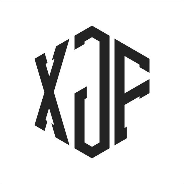 XJF Logo Design Initial Letter XJF Monogram Logo using Hexagon shape