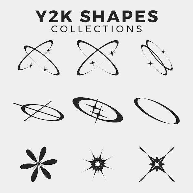 y2k shapes elements for design Y2K Fusion of Retro and Futuristic Elements