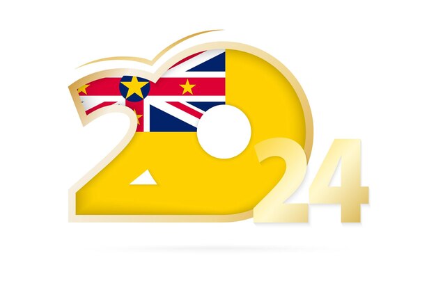year 2024 with niue flag pattern