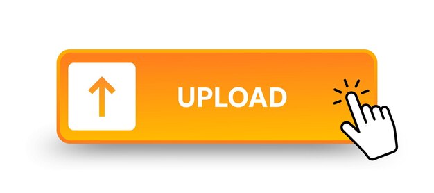 Yellow 3d upload button