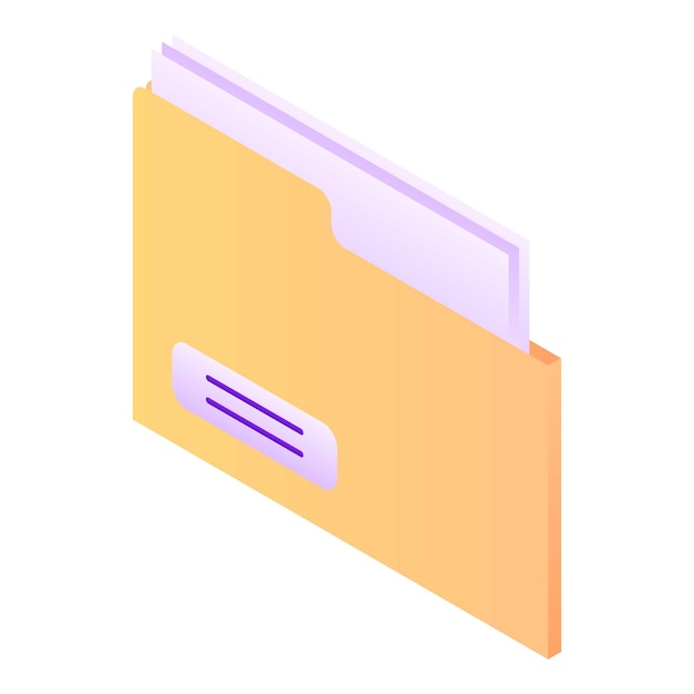 yellow folder icon isometric of yellow folder vector icon for web design isolated on white background