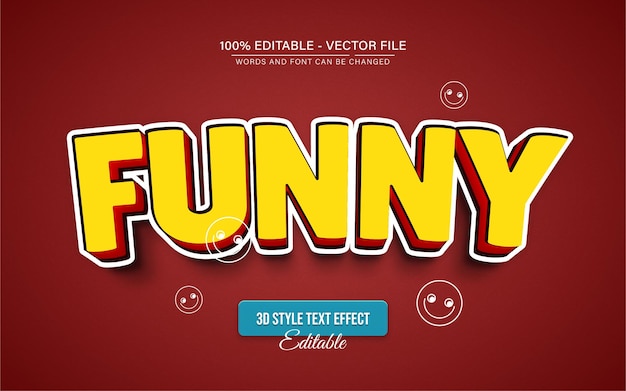 yellow funny 3d text effect editable