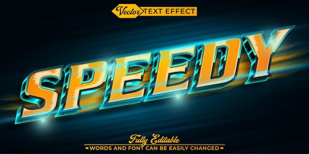 yellow light shiny speedy vector editable text effect template