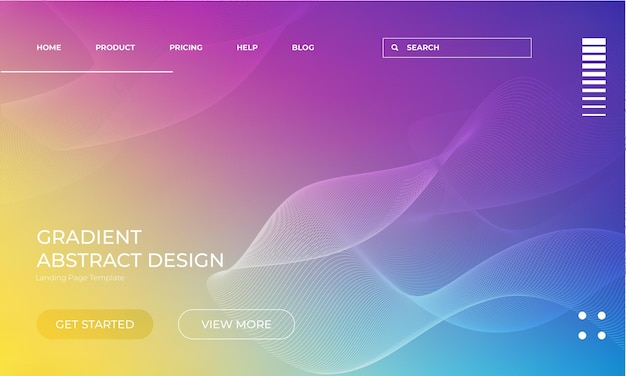 Yellow Purple and Blue Gradient Background Template for Landing Page