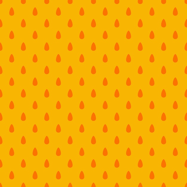 Yellow seamless pattern with orange raindrops
