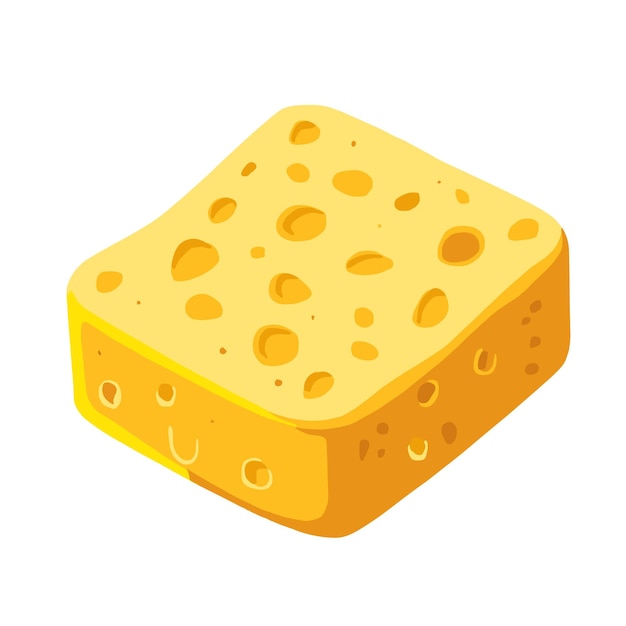 Yellow sponge icon for washing bathing Vector illustration isolated in cartoon style
