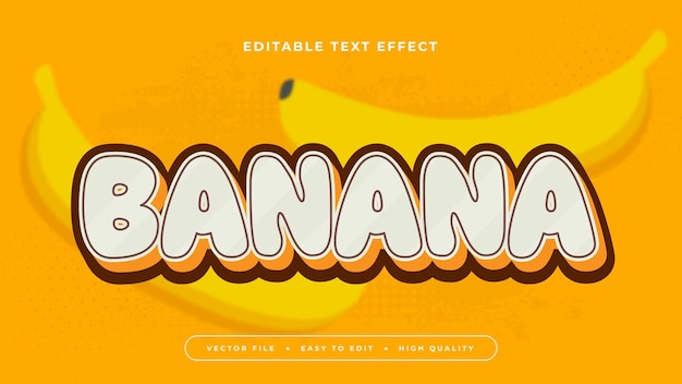 yellow white and orange banana 3d editable text effect font style fresh fruit juice text style effect