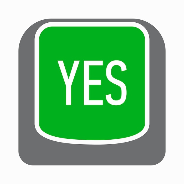 yes green button icon in simple style on a white background