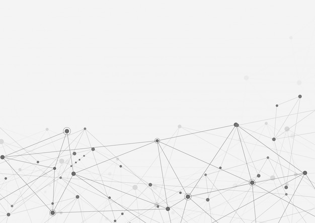 Yhdistä viivat ja pisteet. Internet-yhteys. Abstrakti tieteen taju