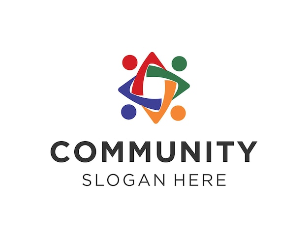 Yhteisön logon suunnittelu luotu Corel Draw 2018 -sovelluksella valkoisella taustalla