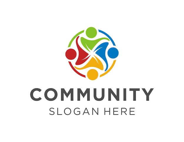 Yhteisön logon suunnittelu luotu Corel Draw 2018 -sovelluksella valkoisella taustalla