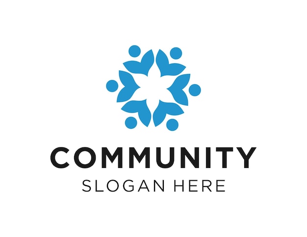 Yhteisön logon suunnittelu luotu Corel Draw 2018 -sovelluksella valkoisella taustalla