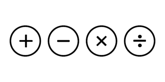 Yksinkertainen matemaattisten symbolien kokoelma Laskutoimitukset merkki Matematiikka vektori kuvakesarja