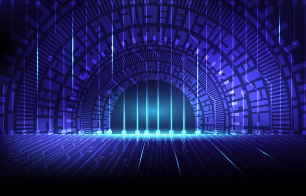 Ympyrän innovaatioteknologiakonsepti Big data -tunneli Tietoturvasilta Tietokoneverkon tietoturva