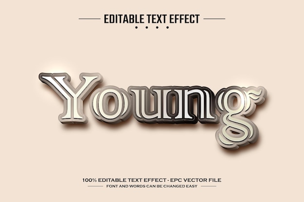 Young 3D editable text effect template