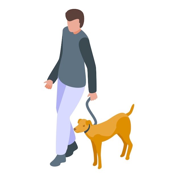 young man walking dog in park enjoying weekend leisure activity