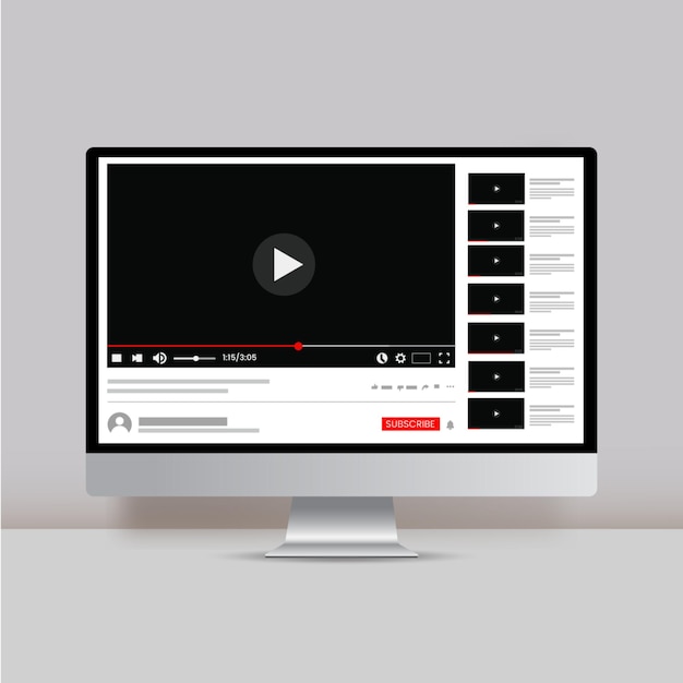youtube video interface on a computer monitor