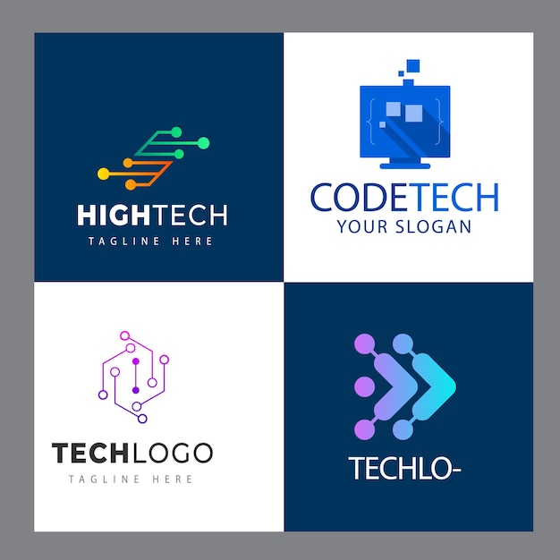 Yrityksen logosarja. Megakokoelma logoja, abstrakteja geometrisiä yrityksen logoja gradienttityylillä